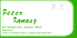peter kanasz business card